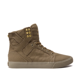 Supra SKYTOP Høye Sneakers Herre Olivengrønne | NO-86445